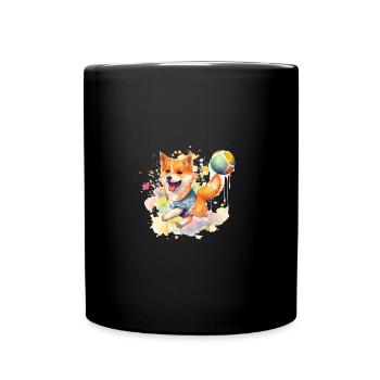 Ballon de sport japonais Shiba Inu pour chien - Mug uni - noir - Devant