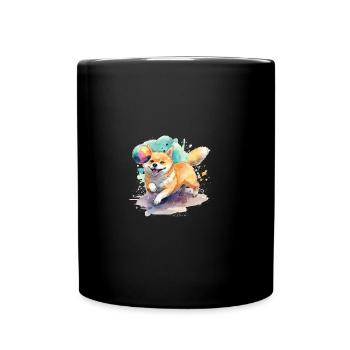 Ballon de sport japonais Shiba Inu pour chien - Mug uni - noir - Devant