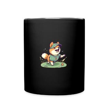 Japanese dog Shiba Inu soccer ball sports hobby - Full Colour Mug - black - Front