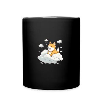 Japanese dog Shiba Inu angel sky reminder - Full Colour Mug - black - Front