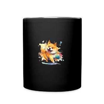 Japanese dog Shiba Inu Ball Sport - Full Colour Mug - black - Front