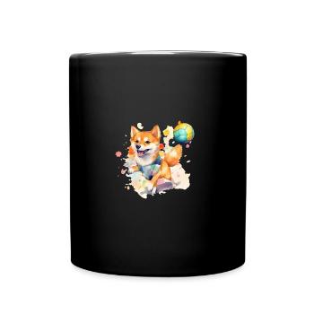 Japanese dog Shiba Inu Ball Sport - Full Colour Mug - black - Front