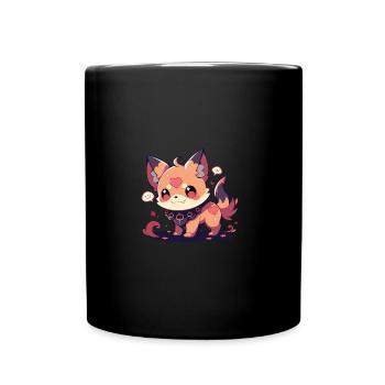 Japanese dog Shiba Inu devil cute villain - Full Colour Mug - black - Front