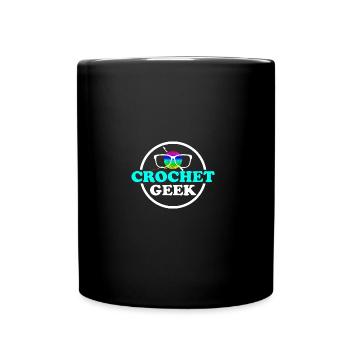 Häkeln Geschenk - Tasse einfarbig - Schwarz - Vorne