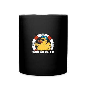 Rettungsring Bademeister - Tasse einfarbig - Schwarz - Vorne