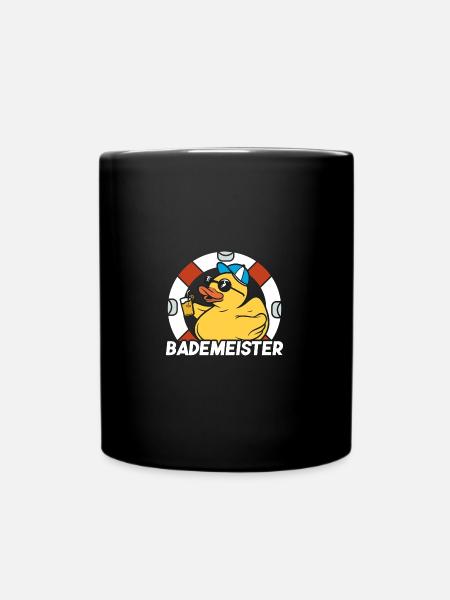 Rettungsring Bademeister - Tasse einfarbig - Schwarz