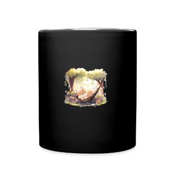 Japanese dog Shiba Inu hammock break - Full Colour Mug - black - Front