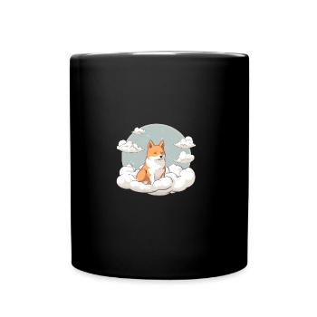 Japanese dog Shiba Inu angel sky reminder - Full Colour Mug - black - Front
