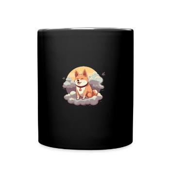 Japanese dog Shiba Inu angel sky reminder - Full Colour Mug - black - Front