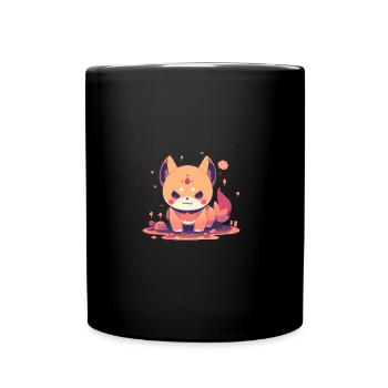 Japanese dog Shiba Inu devil bad mood - Full Colour Mug - black - Front