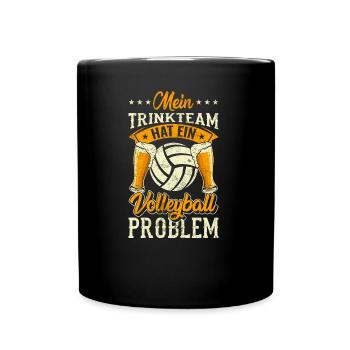 Beachvolleyball Volleyball Trinkteam - Tasse einfarbig - Schwarz - Vorne
