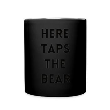 here taps the bear - Tasse einfarbig - Schwarz - Vorne