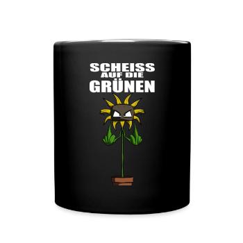 Gegen Grüne Politik Sonnenblume - Tasse einfarbig - Schwarz - Vorne