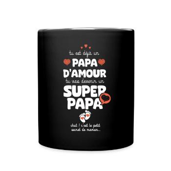annonce grossesse papa futur grand frère soeur - Mug uni - noir - Devant
