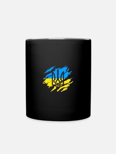 Ukraine Solidarität - Tasse einfarbig - Schwarz