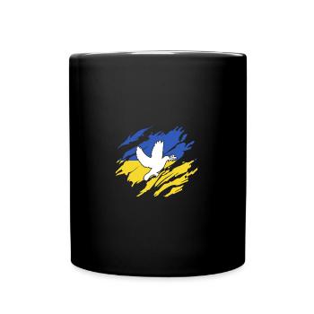 Friedenstaube Ukraine - Tasse einfarbig - Schwarz - Vorne
