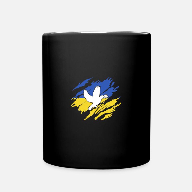 Friedenstaube Ukraine - Tasse einfarbig - Schwarz