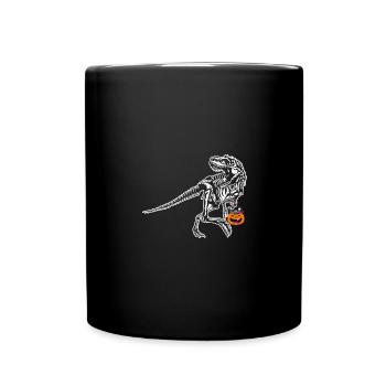 Dinosaurier Halloween Skelett Geschenk Lustig - Tasse einfarbig - Schwarz - Vorne