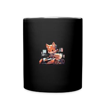 Chien japonais Shiba Inu, pilote de course - Mug uni - noir - Devant