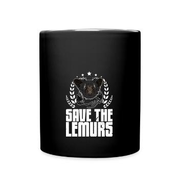 Save the Lemurs Aye-Aye Primat Lemuren Madagaskar - Tasse einfarbig - Schwarz - Vorne