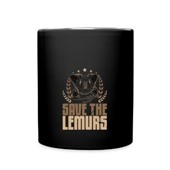 Save the Lemurs Aye-Aye Primat Lemuren Madagaskar - Tasse einfarbig - Schwarz - Vorne