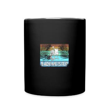 Bademeister Schwimmbad - Tasse einfarbig - Schwarz - Vorne
