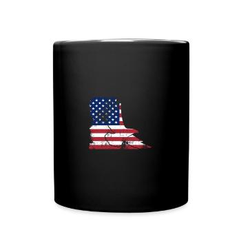 Flagge USA Adler - Tasse einfarbig - Schwarz - Vorne