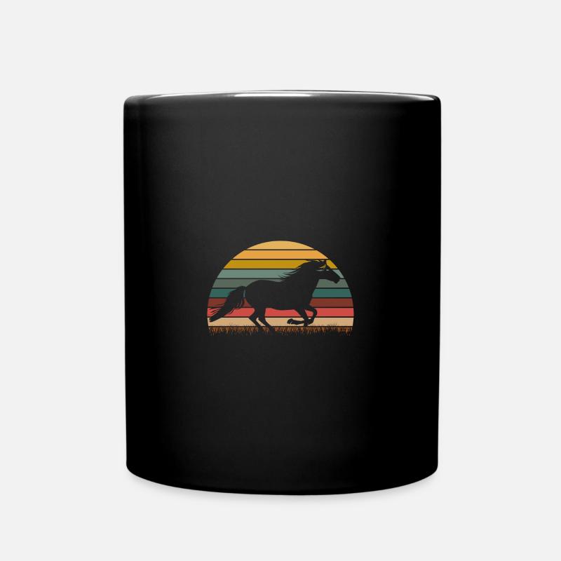 Island Pferde - Tasse einfarbig - Schwarz