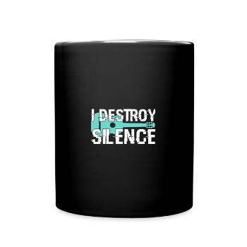 Gitarre lustiger Spruch - Tasse einfarbig - Schwarz - Vorne