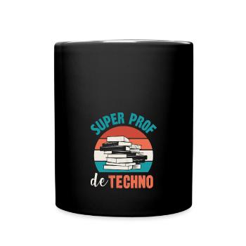 super prof de techno - Mug uni - noir - Devant