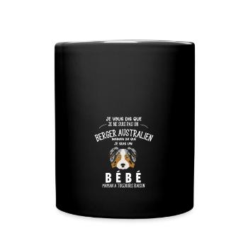 je ne suis pas un berger australien - Mug uni - noir - Devant
