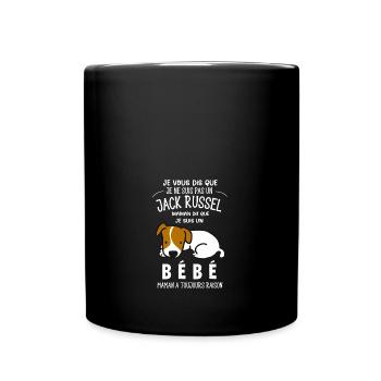 je ne suis pas un jack russel - Mug uni - noir - Devant