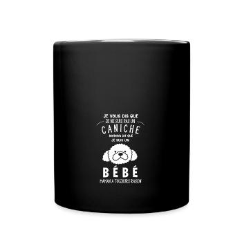 je ne suis pas un caniche - Mug uni - noir - Devant
