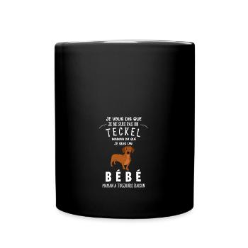 je ne suis pas un teckel - Mug uni - noir - Devant