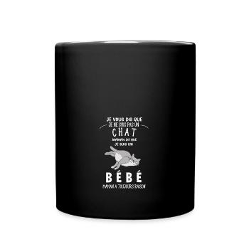 je ne suis pas un chat - Mug uni - noir - Devant