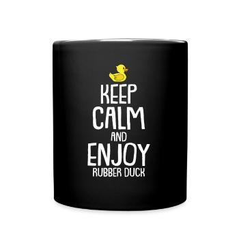 Rubber duck squeaky duck - Full Colour Mug - black - Front