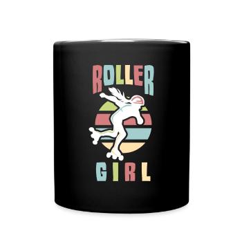 Rollerskate Rollerskating Skating Rollerblades - Tasse einfarbig - Schwarz - Vorne