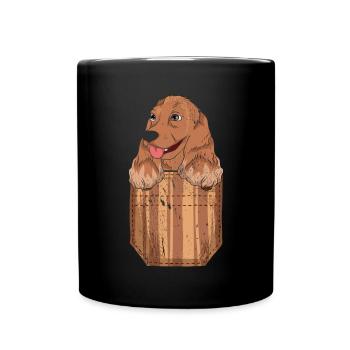 Sac de poitrine pour chien Cadeau Cocker Épagneul - Mug uni - noir - Devant