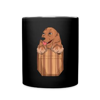 Idée cadeau Sac poitrine pour chien Cocker Spaniel - Mug uni - noir - Devant