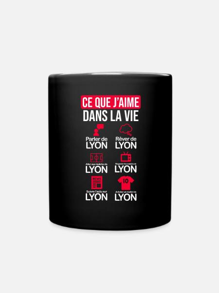 Lyon Lyonnais humour maillot drôle football - Mug uni - noir