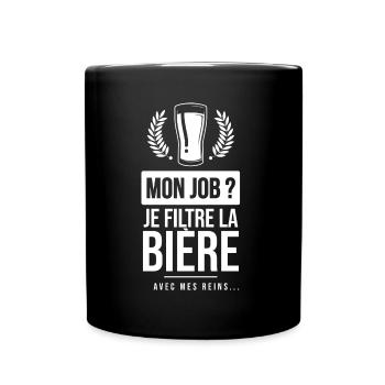 Je filtre la bière humour alcool drôle beauf - Mug uni - noir - Devant