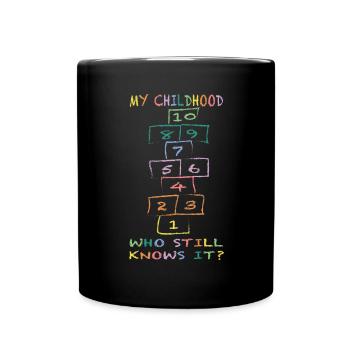 Meine Kindheit Himmel und Hölle wer kennt es noch - Tasse einfarbig - Schwarz - Vorne