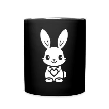 Kleiner Baby-Hase - Tasse einfarbig - Schwarz - Vorne