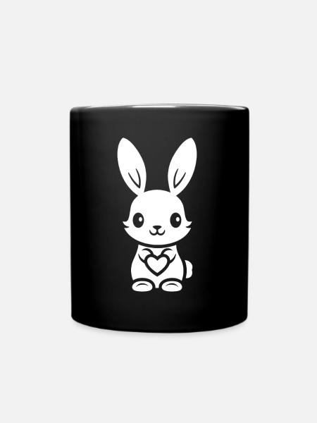 Kleiner Baby-Hase - Tasse einfarbig - Schwarz