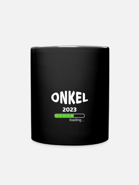 Onkel 2023 Geburt Schwangerschaft Babypinkeln Idee - Tasse einfarbig - Schwarz