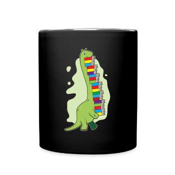 Idée de cadeau de Dino de Bookworm mignon de livre de lecture de dinosaure - Mug uni - noir - Devant
