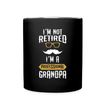Pensioniertes berufliches Großvater-Ruhestandsgeschenk - Tasse einfarbig - Schwarz - Vorne