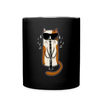 Clarinette Chat Musicien Kitty Instrument de musique - Mug uni - noir - Devant