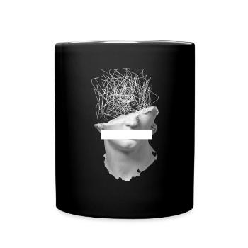 Statue Face Nu Goth Soft Grunge Aesthetic Egirl - Full Colour Mug - black - Front