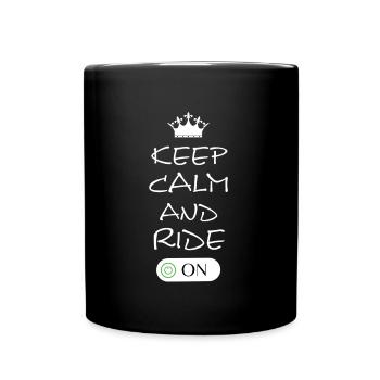 Keep Calm and Ride On - Tasse einfarbig - Schwarz - Vorne
